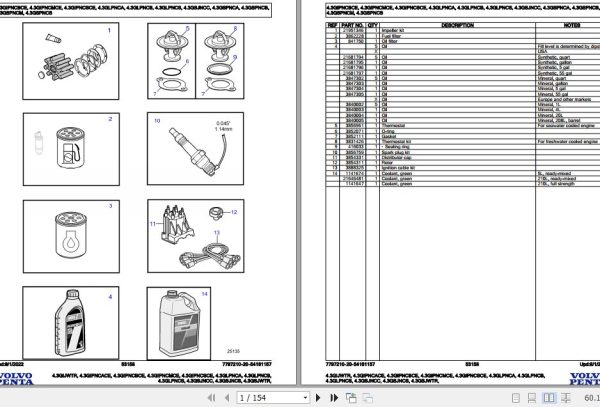 Volvo Penta Marine Gasoline Engines 4.3GIJWTR to 4.3GSJNCS Parts Catalog 1