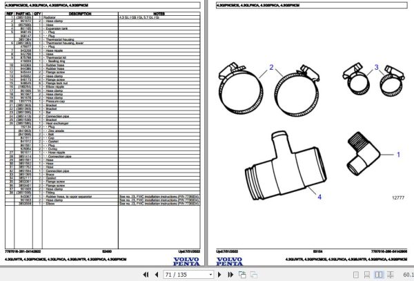 Volvo Penta Marine Gasoline Engines 4.3GIJWTR to 4.3GSPNCM Parts Catalog 2