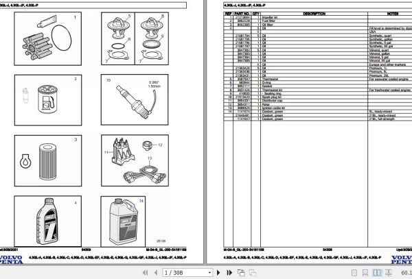 Volvo Penta Marine Gasoline Engines 4.3GL A to 4.3GL P Parts Catalog 1