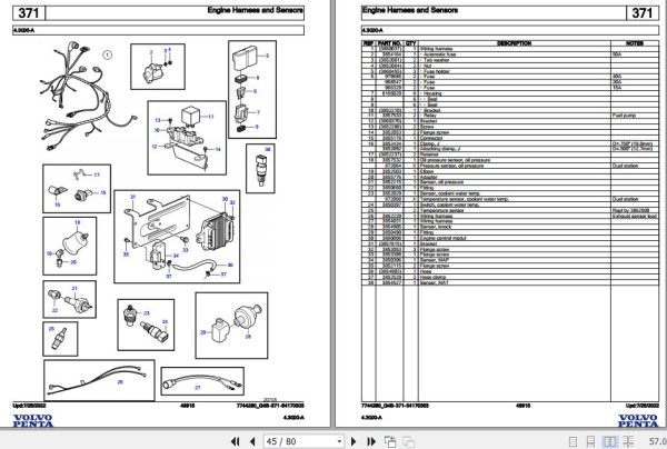 Volvo Penta Marine Gasoline Engines 4.3GXi A Parts Catalog 2