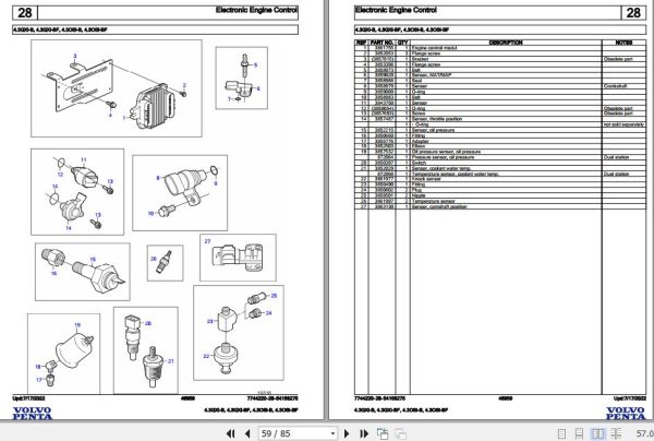 Volvo Penta Marine Gasoline Engines 4.3GXi B to 4.3OSi BF Parts Catalog 2