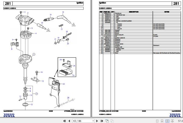 Volvo Penta Marine Gasoline Engines 4.3GXi P 4.3GXi Q Parts Catalog 2