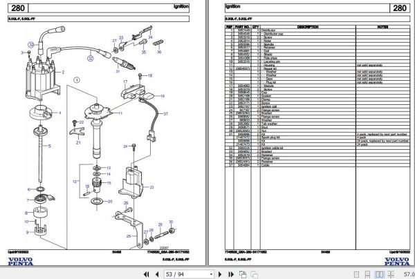 Volvo Penta Marine Gasoline Engines 5.0GL F 5.0GL FF Parts Catalog 2