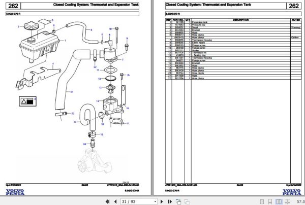 Volvo Penta Marine Gasoline Engines 5.0GXi 270 R Parts Catalog 2