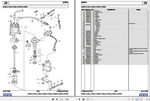 Volvo Penta Marine Gasoline Engines 5.0GXi A to 5.7GXiI B Parts Catalog 2