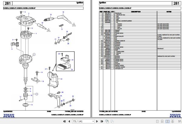 Volvo Penta Marine Gasoline Engines 5.0GXi J to 5.0OSi JF Parts Catalog 2