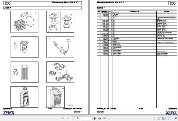 Volvo Penta Marine Gasoline Engines 5.0GXiCE P Parts Catalog 1