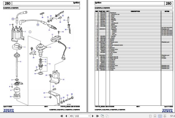 Volvo Penta Marine Gasoline Engines 5.0GiPEFS to 5.7GSPEFS Parts Catalog 2