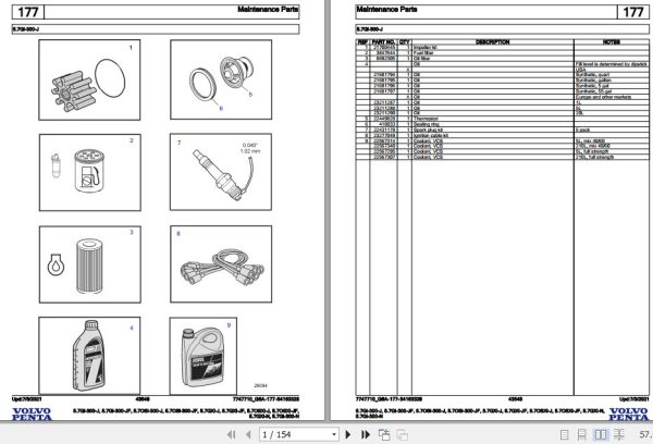 Volvo Penta Marine Gasoline Engines 5.7Gi 300 J to 5.7Gi 300 N Parts Catalog 1
