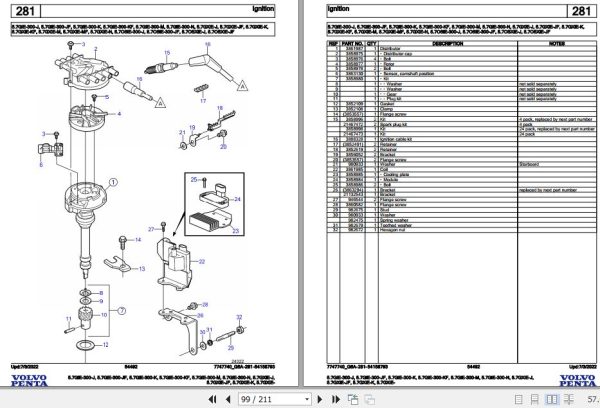 Volvo Penta Marine Gasoline Engines 5.7GiE 300 J to 5.7GXiE Parts Catalog 2