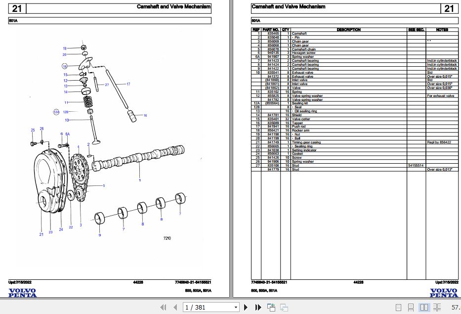 Volvo Penta Marine Gasoline Engines 500 500A 501A Parts Catalog 1