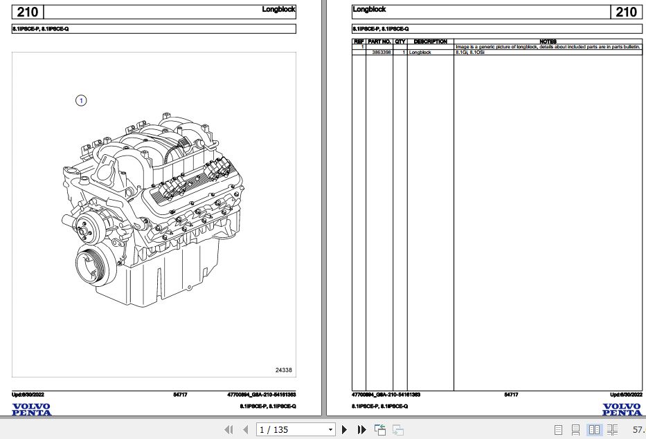 Volvo Penta Marine Gasoline Engines 8.1IPSCE P 8.1IPSCE Q Parts Catalog 1