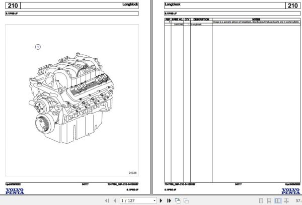 Volvo Penta Marine Gasoline Engines 8.1IPSE JF Parts Catalog 1