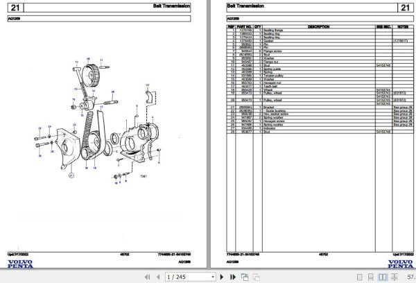 Volvo Penta Marine Gasoline Engines AQ125B Parts Catalog 1