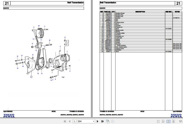 Volvo Penta Marine Gasoline Engines AQ131A to AQ131D Parts Catalog 1