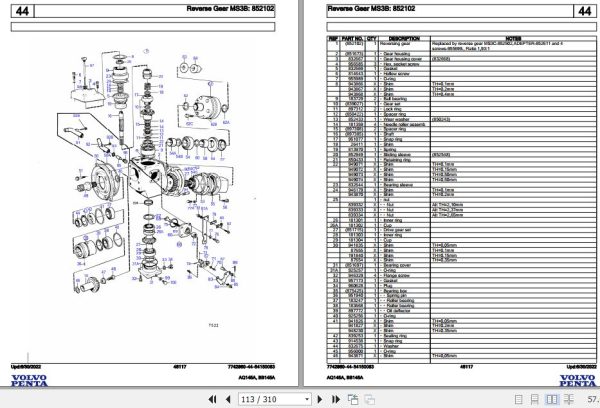 Volvo Penta Marine Gasoline Engines AQ145A BB145A Parts Catalog 2