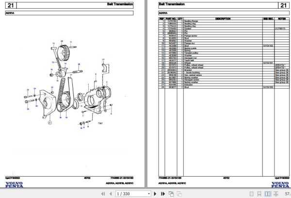 Volvo Penta Marine Gasoline Engines AQ151A AQ151B AQ151C Parts Catalog 1
