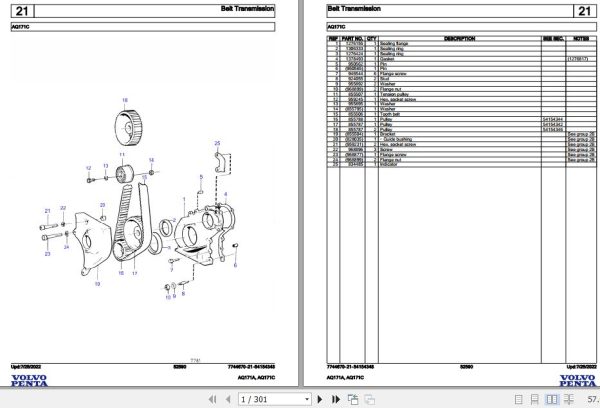 Volvo Penta Marine Gasoline Engines AQ171A AQ171C Parts Catalog 1