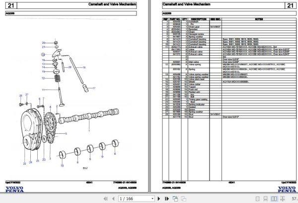 Volvo Penta Marine Gasoline Engines AQ200B AQ225B Parts Catalog 1