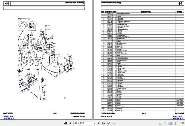 Volvo Penta Marine Gasoline Engines AQ311A AQ311B Parts Catalog 2