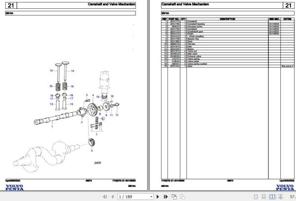 Volvo Penta Marine Gasoline Engines MB10A Parts Catalog 1