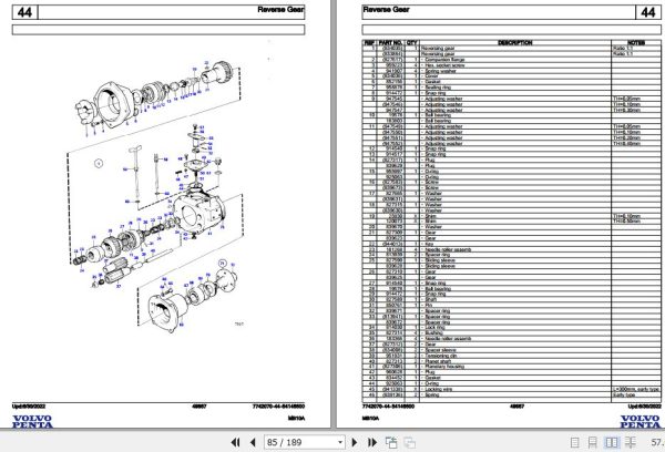 Volvo Penta Marine Gasoline Engines MB10A Parts Catalog 2