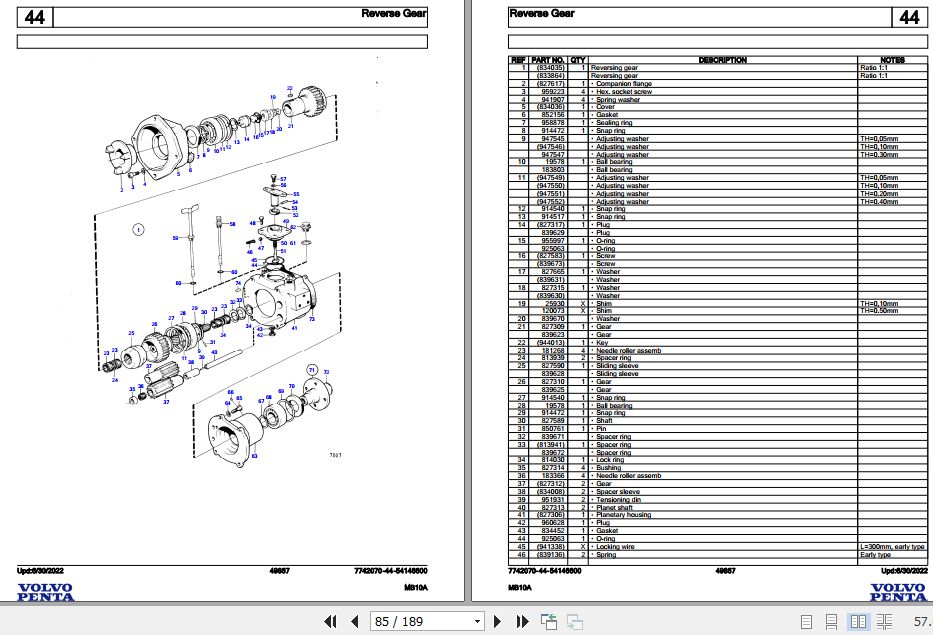 Volvo Penta Marine Gasoline Engines MB10A Parts Catalog 2