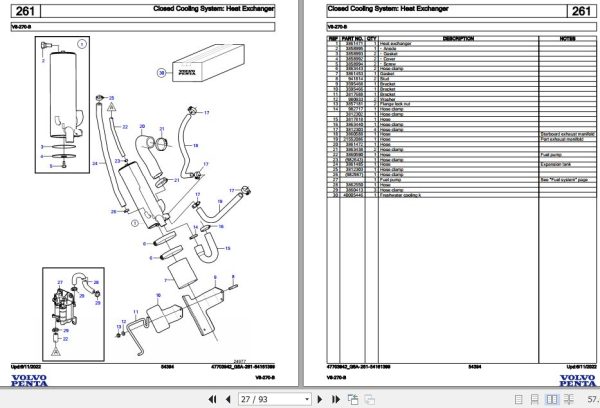 Volvo Penta Marine Gasoline Engines V8 270 B Parts Catalog 2