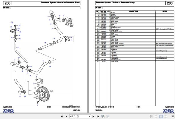 Volvo Penta Marine Gasoline Engines V8 270 C A Parts Catalog 2