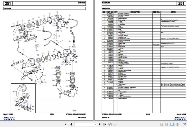 Volvo Penta Marine Gasoline Engines V8 270 C B Parts Catalog 2