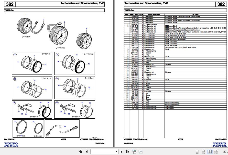 Volvo Penta Marine Gasoline Engines V8 270 E A Parts Catalog 2