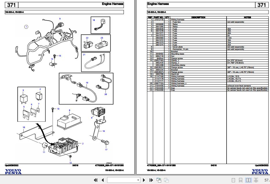 Volvo Penta Marine Gasoline Engines V8 300 A V8 320 A Parts Catalog 2