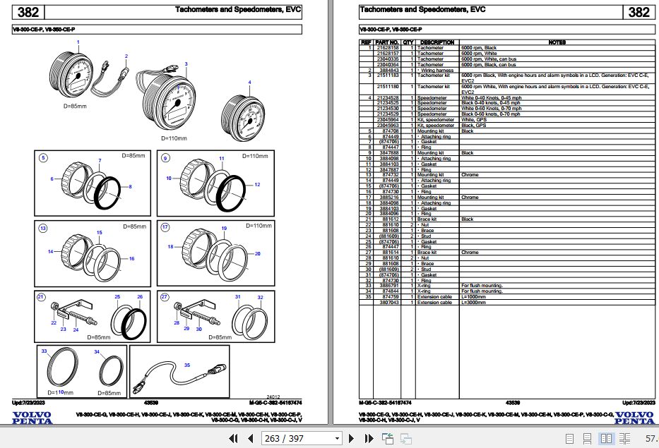 Volvo Penta Marine Gasoline Engines V8 300 CE G to V8 300 C J V Parts Catalog 2