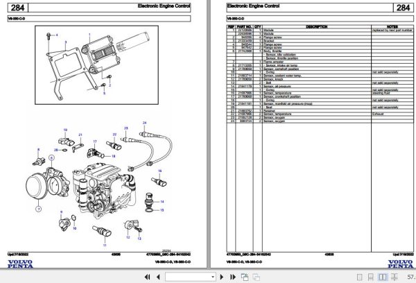 Volvo Penta Marine Gasoline Engines V8 350 C D V8 380 C D Parts Catalog 2