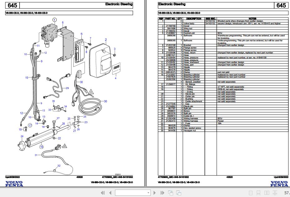 Volvo Penta Marine Gasoline Engines V8 350 CE D to V8 430 CE D Parts Catalog 2