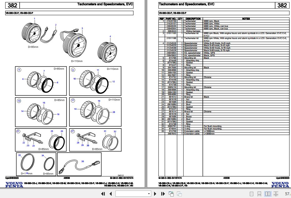 Volvo Penta Marine Gasoline Engines V8 380 CE J to V8 380 C P V8 Parts Catalog 2