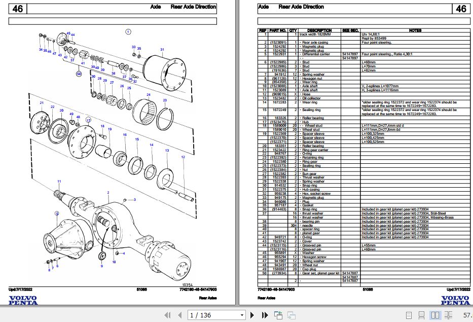 Volvo Penta Rear Axle Parts Catalog 2022 1