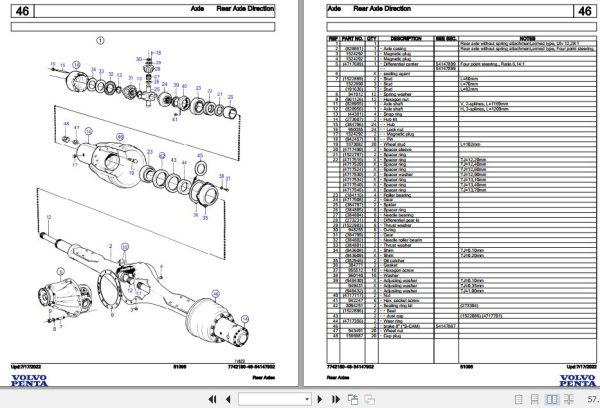 Volvo Penta Rear Axle Parts Catalog 2022 2