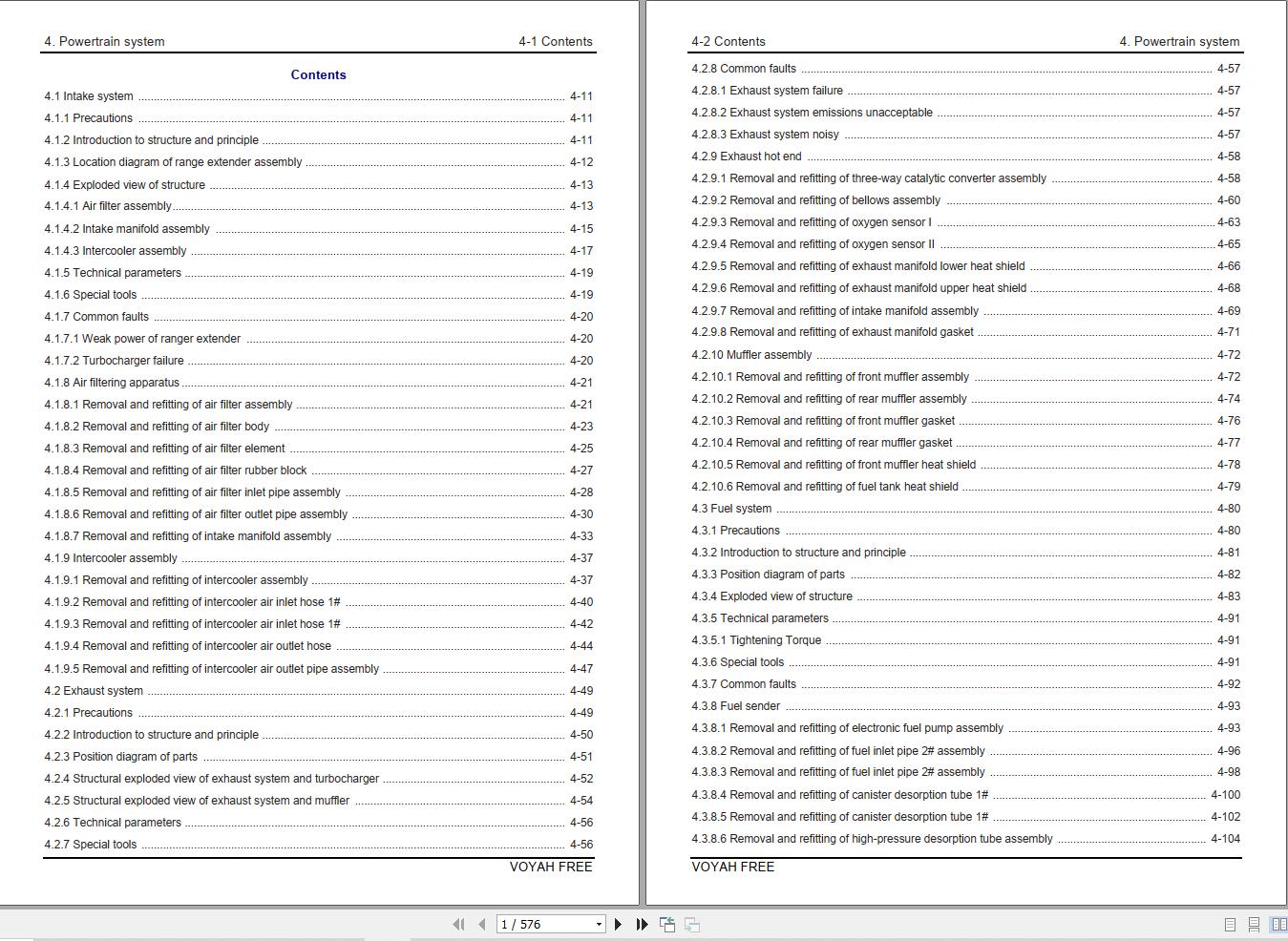 Voyah Dream 2022 Powertrain System Workshop Manual 1