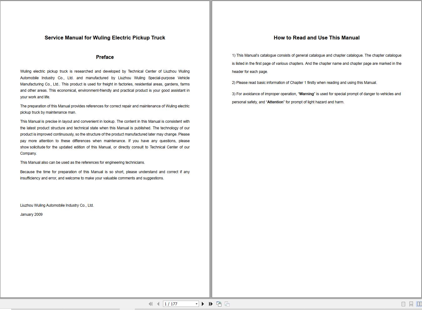 Wuling Electric Pickup Truck Service Manual 1