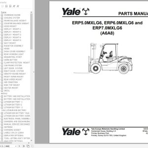Yale Forklift A6A8 ERP5.0MXLG6 ERP6.0MXLG6 ERP7.0MXLG6 Parts Service Manual 2025 1