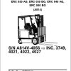 Yale Forklift A814 ERC030AG to ERC040BG Parts Catalog 524140147 2002 1