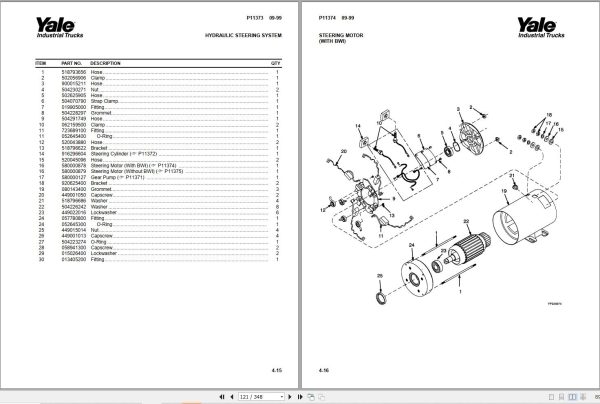 Yale Forklift A814 ERC030AG to ERC040BG Parts Catalog 524140147 2002 2