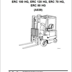 Yale Forklift A839 ERC70HG ERC80HG ERC100HG ERC120HG Parts Catalog 524143401 2002 1