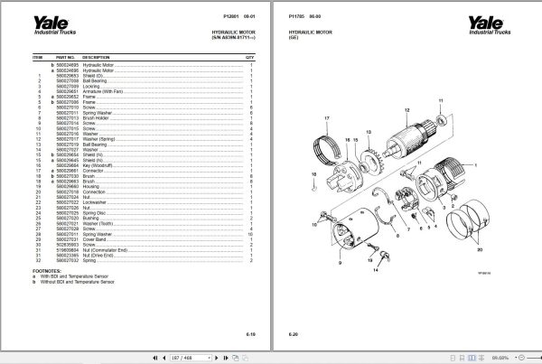 Yale Forklift A839 ERC70HG ERC80HG ERC100HG ERC120HG Parts Catalog 524143401 2002 2