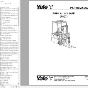Yale Forklift F807 ERP1.6ATF ERP1.8ATF ERP2.0ATF Parts Service Manual 2025 1