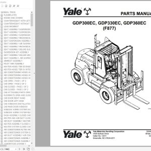 Yale Forklift F877 GDP300EC GDP330EC GDP360EC Parts Service Manual 2025 1