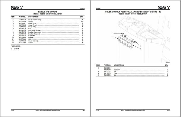 Yale Pallet Truck E843 MP20X MP25X MP30X Parts Service Manual 2025 2