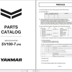 Yanmar Excavator SV100 7 2PB Parts Catalog CPC40ENMA00100 1
