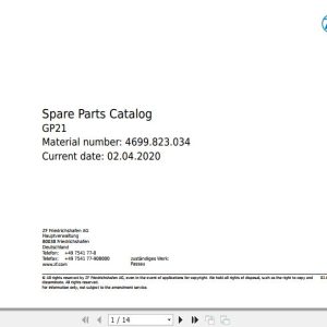 ZF Transmission GP21 Spare Parts Catalog 2020 4699823034 EN 1